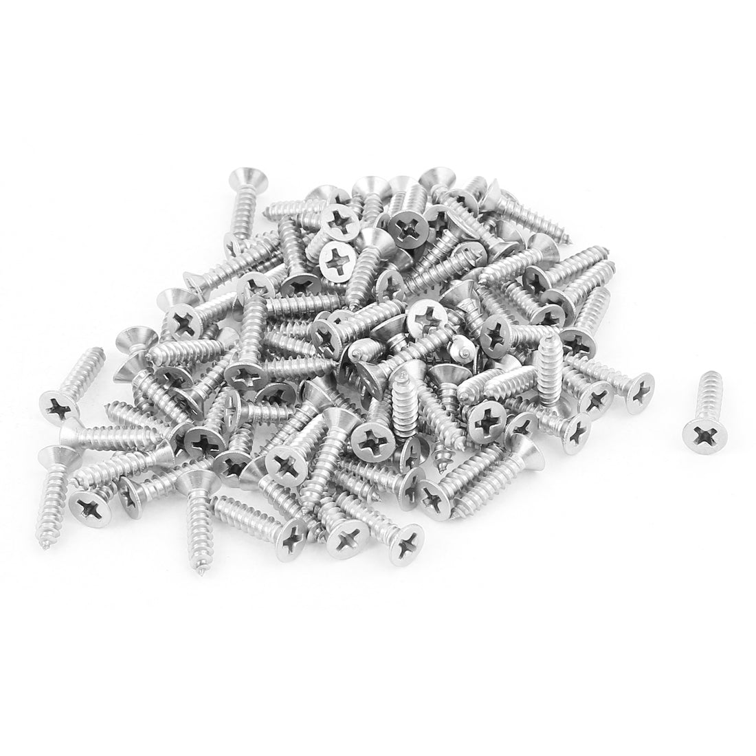 uxcell Uxcell M4x18mm Phillips Flat Head Stainless Steel Self Tapping Screws Fastener 100Pcs