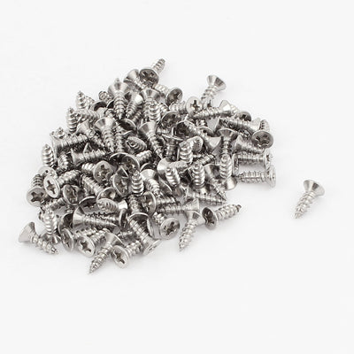 Harfington Uxcell M3x10mm Phillips Flat Head Stainless Steel Self Tapping Screws Fastener 100Pcs