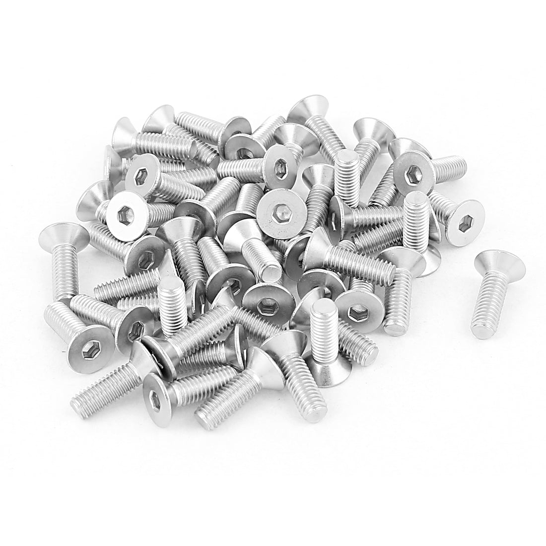 uxcell Uxcell M5x16mm Stainless Steel Hex Socket Flat Head Countersunk Bolts Screw 50Pcs