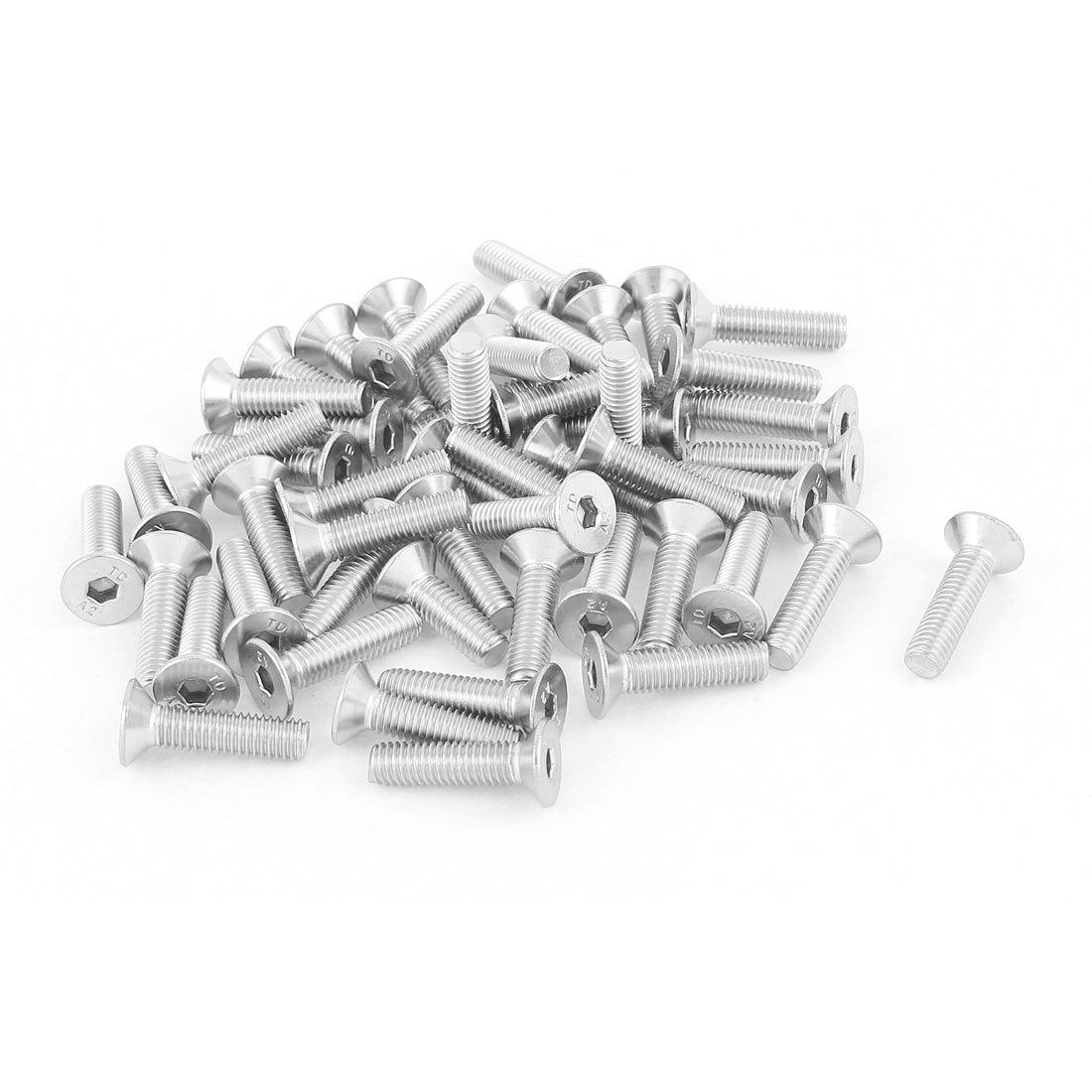uxcell Uxcell M5x20mm Stainless Steel Hex Socket Flat Head Countersunk Bolts Screw 50Pcs