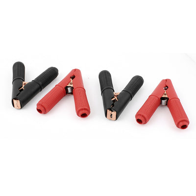 Harfington Uxcell 85A 380V Insulated Alligator Clips Test Work Crocodile Clamps 4pcs Black Red