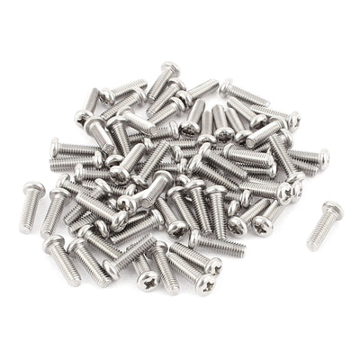 Harfington Uxcell M4 x 14mm 304 Stainless Steel Crosshead Phillips Round Head Screws Bolts 60pcs