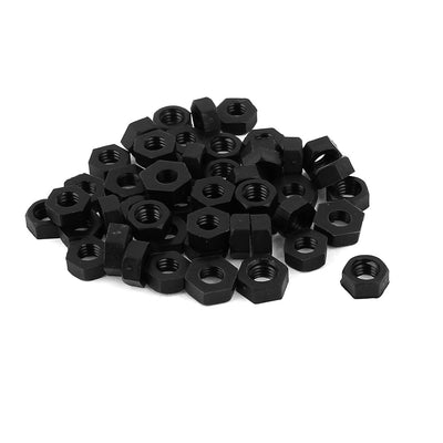 Harfington Uxcell Metric M2.5 Thread Nylon Hexagon Insert Lock Screw Fastener Hex Nuts Black 50pcs