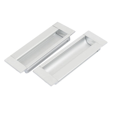 Harfington Uxcell 2pcs Aluminium Alloy Rectangle Drawer Door Flush Recessed Pull Handle 110mm x 40mm