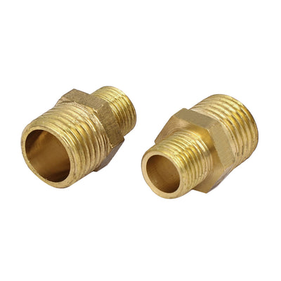 Harfington Uxcell 1/4BSP to 1/8BSP Male Thread Brass Pipe Water Gas Reducing Hex Bushing Fitting 5pcs
