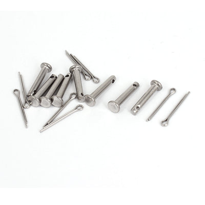 Harfington Uxcell M3 x 16mm Flat Head 304 Stainless Steel Round Clevis Pins Fastener 8Sets