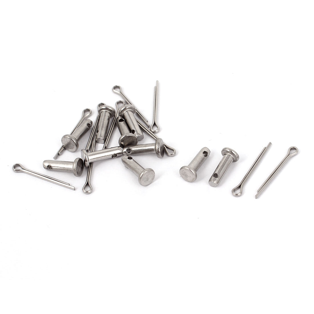 uxcell Uxcell M3 x 10mm Flat Head 304 Stainless Steel Round Clevis Pins Fastener 10Pcs