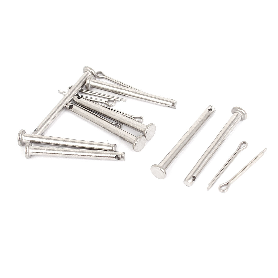 uxcell Uxcell M3 x 30mm Flat Head 304 Stainless Steel Round Clevis Pins Fastener 8Sets