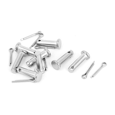 Harfington Uxcell M5 x18mm Flat Head 304 Stainless Steel Round Clevis Pins Fastener 8 Pcs