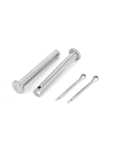 Harfington Uxcell M4x30mm Flat Head 304 Stainless Steel Round Clevis Pins Fastener Silver Tone 8 Pcs