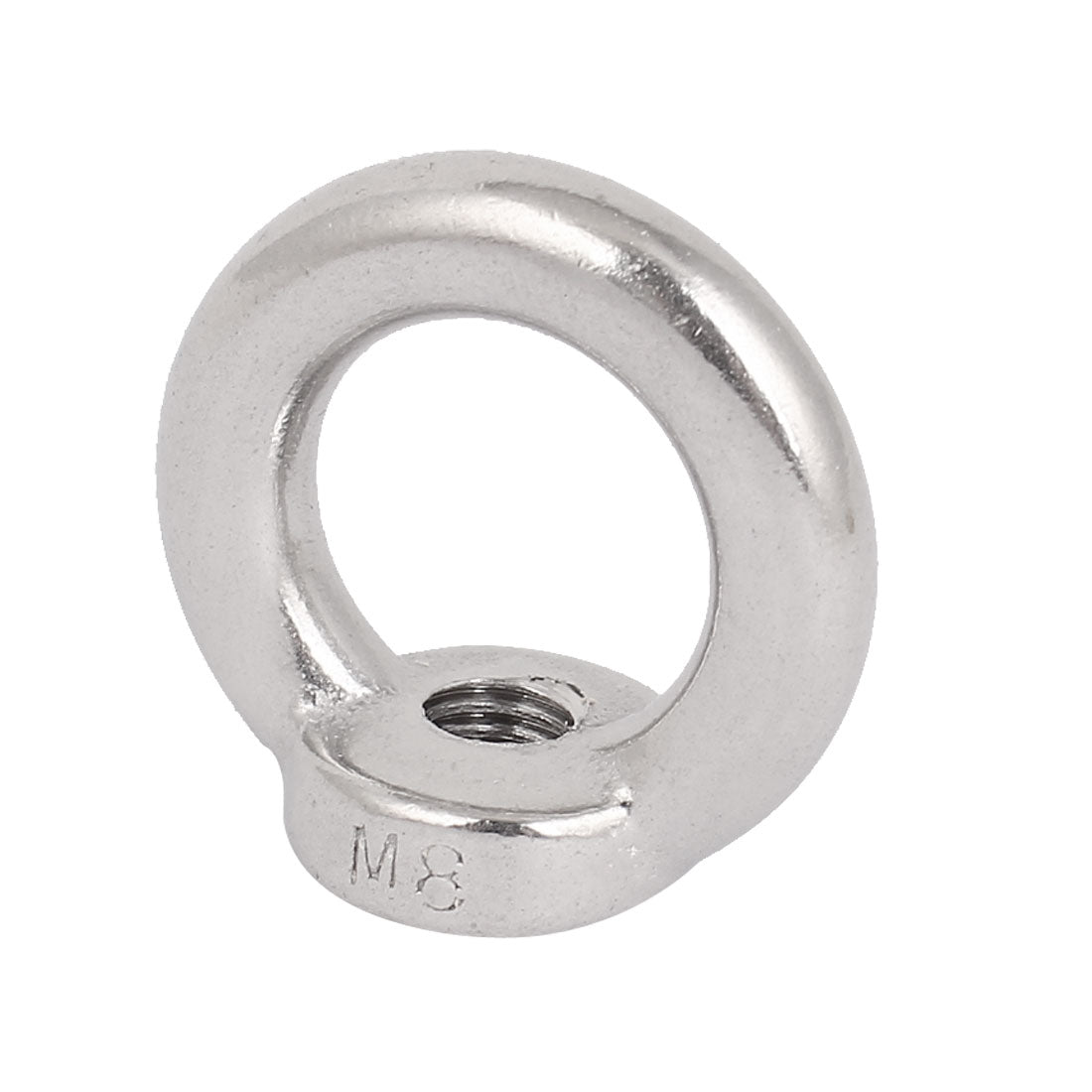 uxcell Uxcell M8 Thread Dia 304 Stainless Steel Round Lifting Eye Nuts Ring Silver Tone