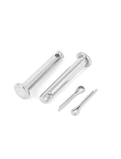 Harfington Uxcell M5 x 30mm Flat Head 304 Stainless Steel Round Clevis Pins Fastener 5pcs