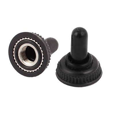 Harfington Uxcell Mini M6 Thread Toggle Switch Waterproof Rubber Cover Cap Boot Black 2pcs