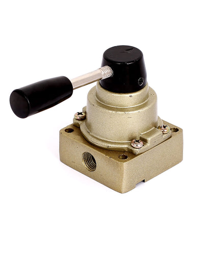 Harfington Uxcell 1/4BSP Direct Action 3 Positions 3 Ports Pneumatic Air Hand Operated Lever Switching Valve