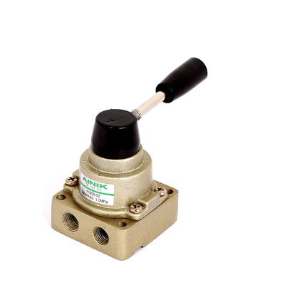 Harfington Uxcell 1/4BSP Direct Action 3 Positions 3 Ports Pneumatic Air Hand Operated Lever Switching Valve