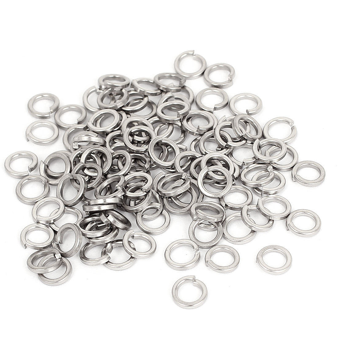 uxcell Uxcell 100pcs 304 Stainless Steel Split Lock Spring Washers M5 Screw Gasket Pad