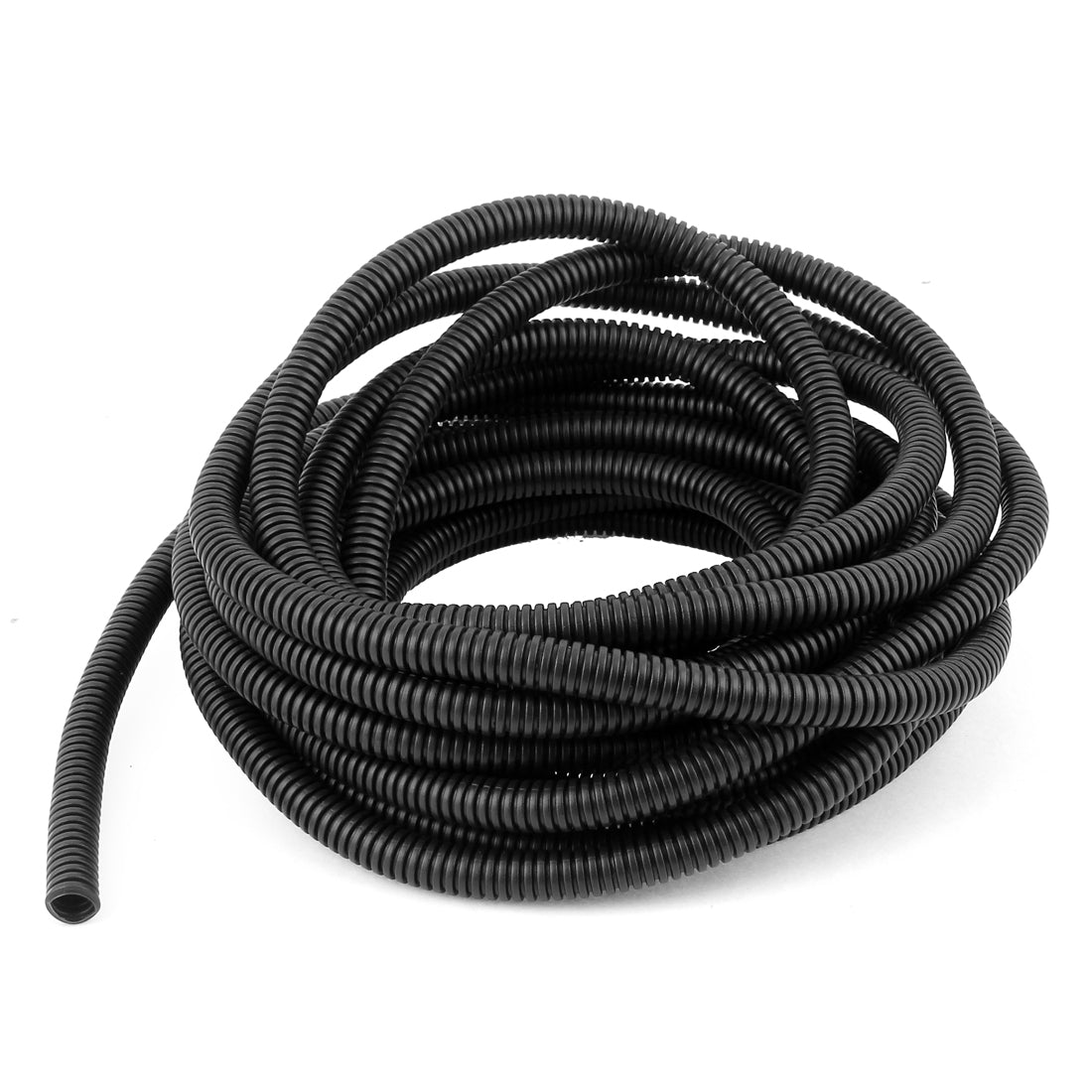 uxcell Uxcell 7 M 8 x 12 mm Plastic Flexible Corrugated Conduit Tube for Garden,Office Black