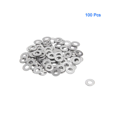 uxcell Uxcell 100Pcs M1.6x4mmx0.3mm Stainless Steel Metric Round Flat Washer for Bolt Screw