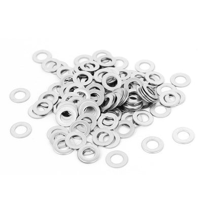uxcell Uxcell 100Pcs M4x8mmx0.5mm Stainless Steel Metric Round Flat Washer for Bolt Screw