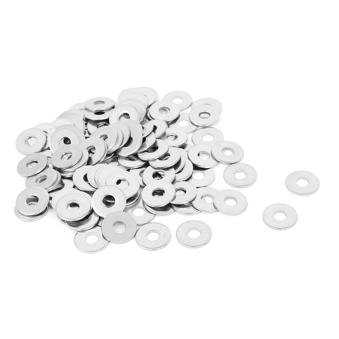 uxcell Uxcell 100Pcs M5x15mmx1.2mm Stainless Steel Metric Round Flat Washer for Bolt Screw