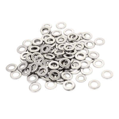Harfington Uxcell 100Pcs M5x10mmx1mm Stainless Steel Metric Round Flat Washer for Bolt Screw