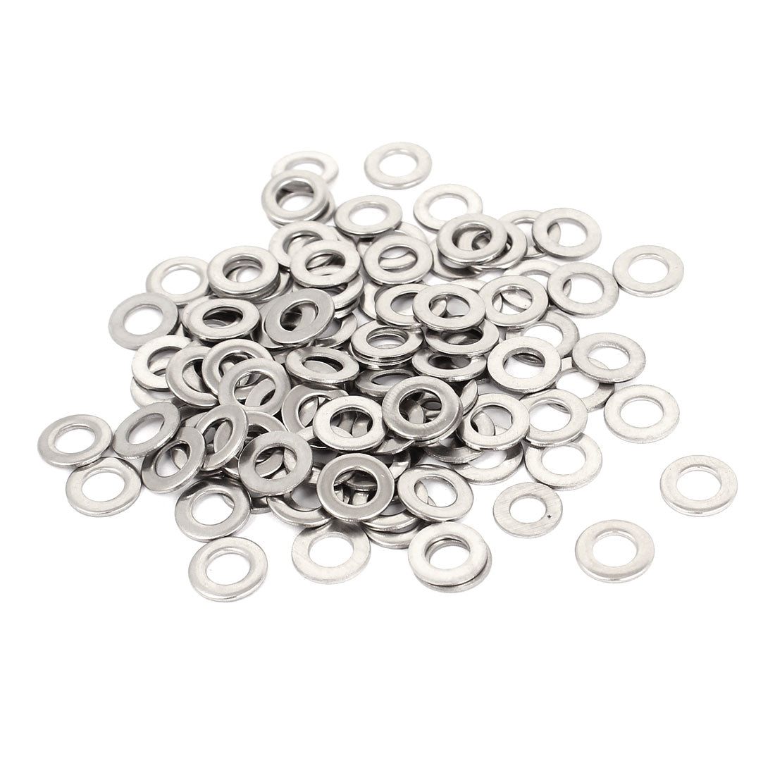 uxcell Uxcell 100Pcs M5x10mmx1mm Stainless Steel Metric Round Flat Washer for Bolt Screw
