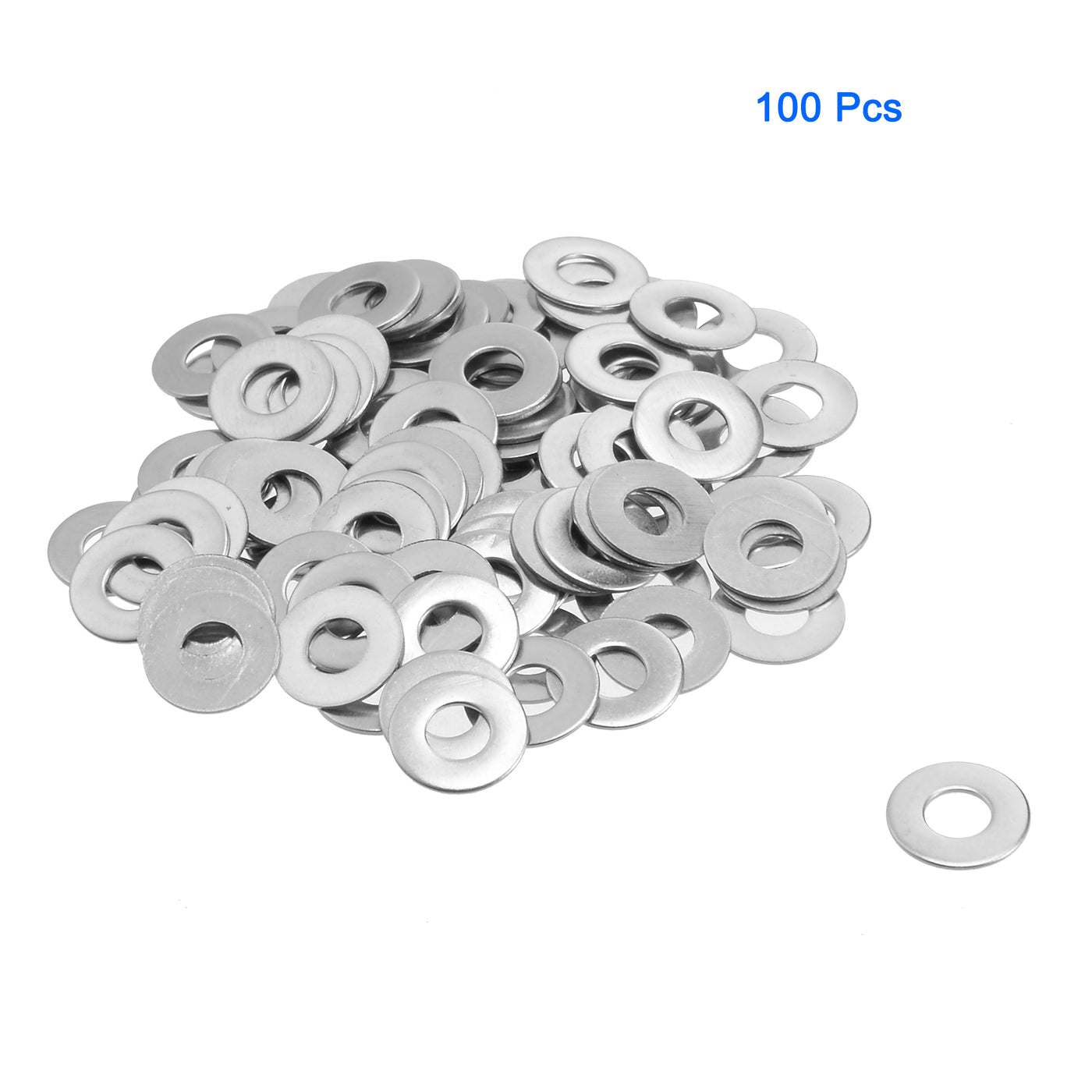 uxcell Uxcell 100Pcs M4x10mmx0.5mm Stainless Steel Metric Round Flat Washer for Bolt Screw