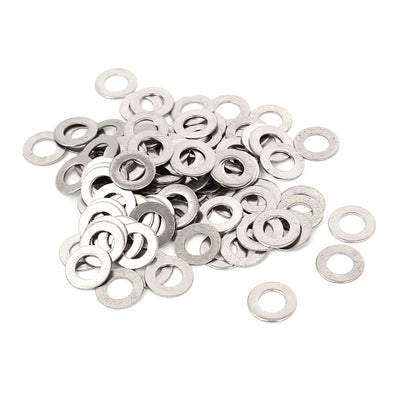Harfington Uxcell 100Pcs M5x10mmx0.5mm Stainless Steel Metric Round Flat Washer for Bolt Screw