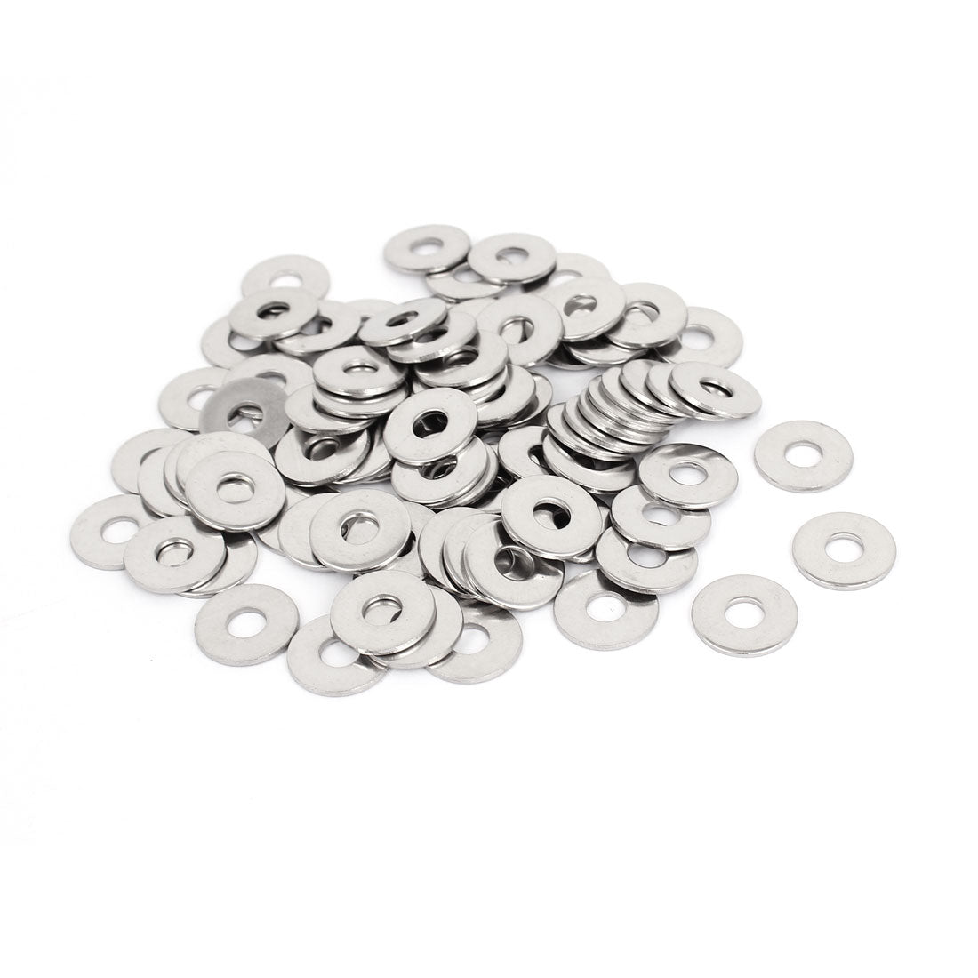 uxcell Uxcell 100Pcs M6x18mmx1.5mm Stainless Steel Metric Round Flat Washer for Bolt Screw