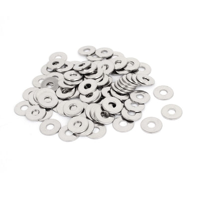 Harfington Uxcell 100Pcs M6x18mmx1.5mm Stainless Steel Metric Round Flat Washer for Bolt Screw
