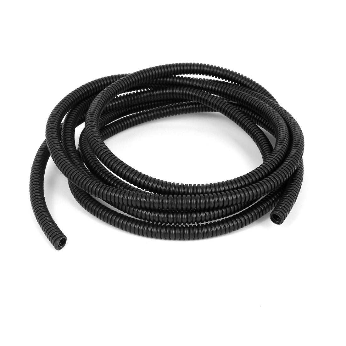 uxcell Uxcell 2.97 M 7 x 10 mm Plastic Corrugated Conduit Tube for Garden,Office Black