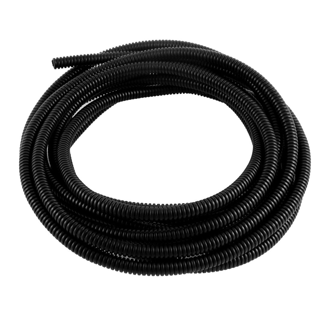 uxcell Uxcell 5.7 M 8 x 10 mm Plastic Flexible Corrugated Conduit Tube for Garden,Office Black