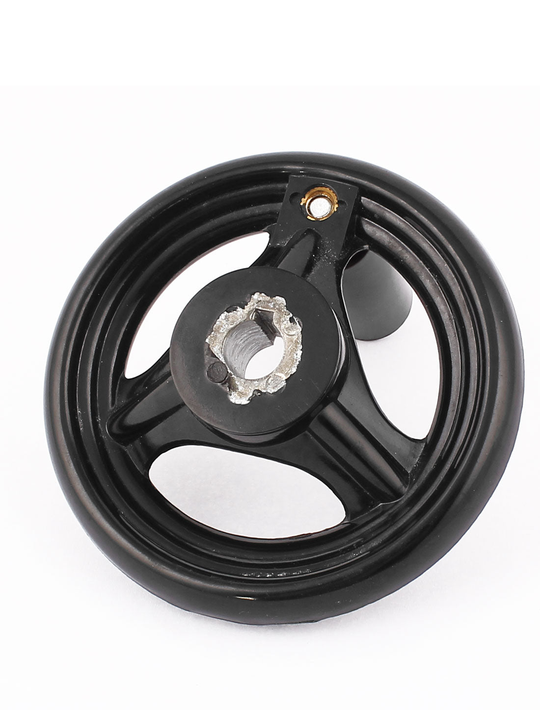 Harfington 12 x 100mm Black 3 Spoke Revolving Handle Hand Wheel