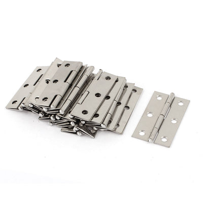 uxcell Uxcell 6 Mounting Holes Stainless Steel Hinges 2.2" Long 20 Pcs