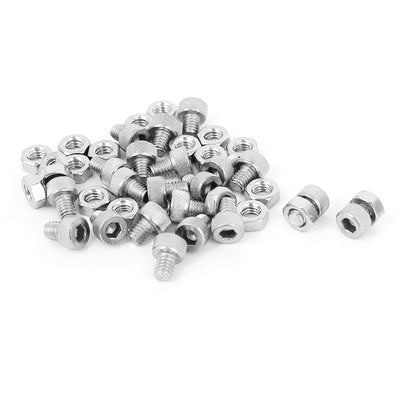 uxcell Uxcell M4x5mm Stainless Steel Hex Socket Head Knurled Cap Screws Bolts Nut Set 20Pcs