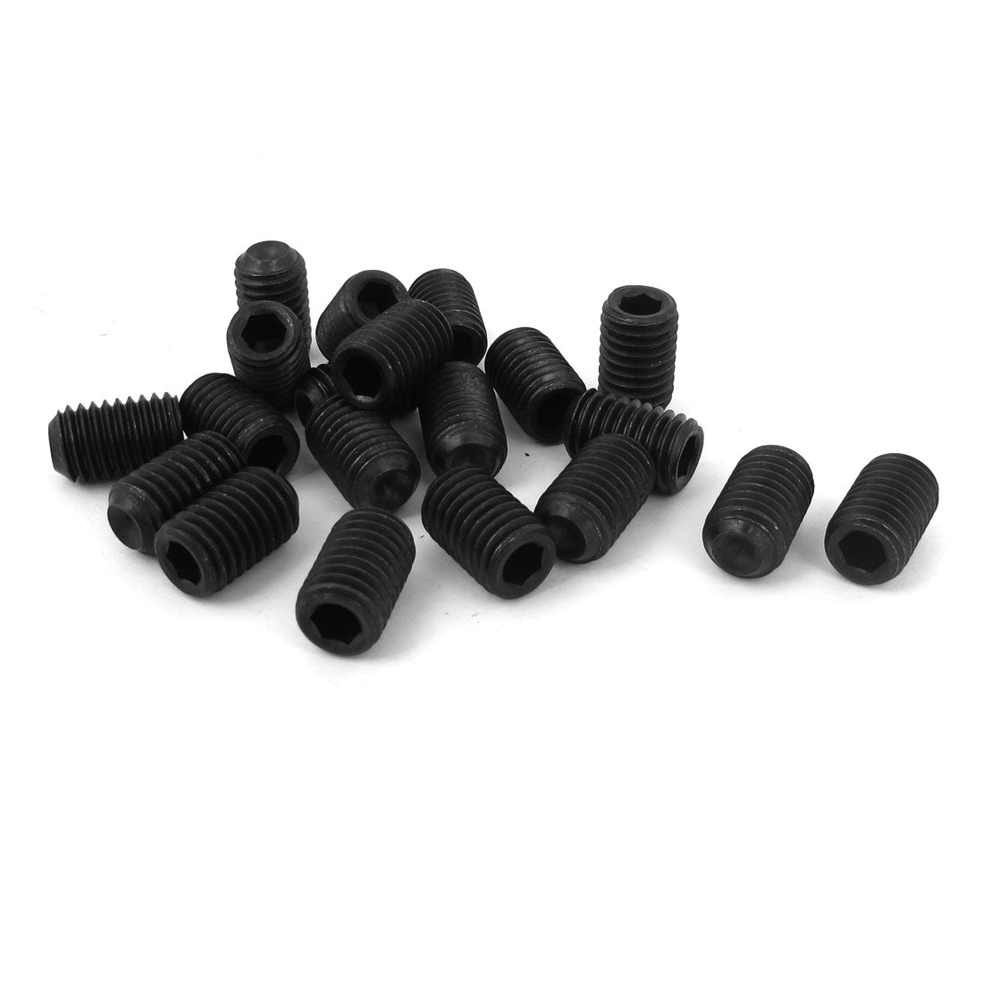 Uxcell Uxcell M8 x 10mm 1.25mm Pitch Hex Socket Set Cup Point Grub Screws Black 50pcs