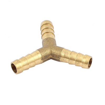 Harfington 3 Way 8mm Barb Y Type Tube Connector Brass Fuel Hose Joiner Fittings