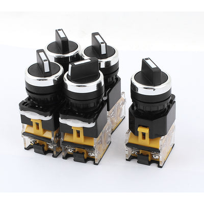 Harfington Uxcell AC 440V 10A 2 Positions 1NO 1NC DPST  Rotary Selector Select Switch Latching Lock 5 Pcs
