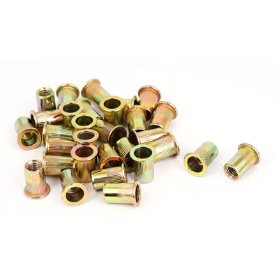 Harfington Uxcell M8x18mm Countersunk Head Ribbed Body Blind Nuts Insert Nutserts 30pcs