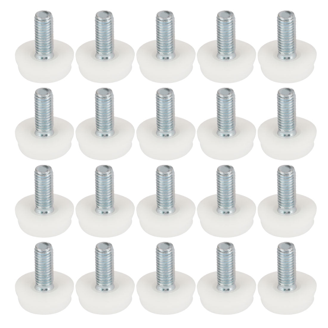 uxcell Uxcell M8 x 20mm Threaded Furniture Cabinet Screw On Leveling Glide Foot 20 Pcs