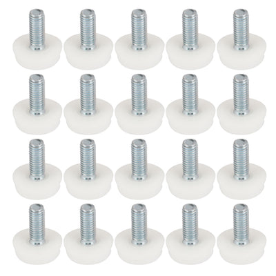 Harfington Uxcell M8 x 20mm Threaded Furniture Cabinet Screw On Leveling Glide Foot 20 Pcs