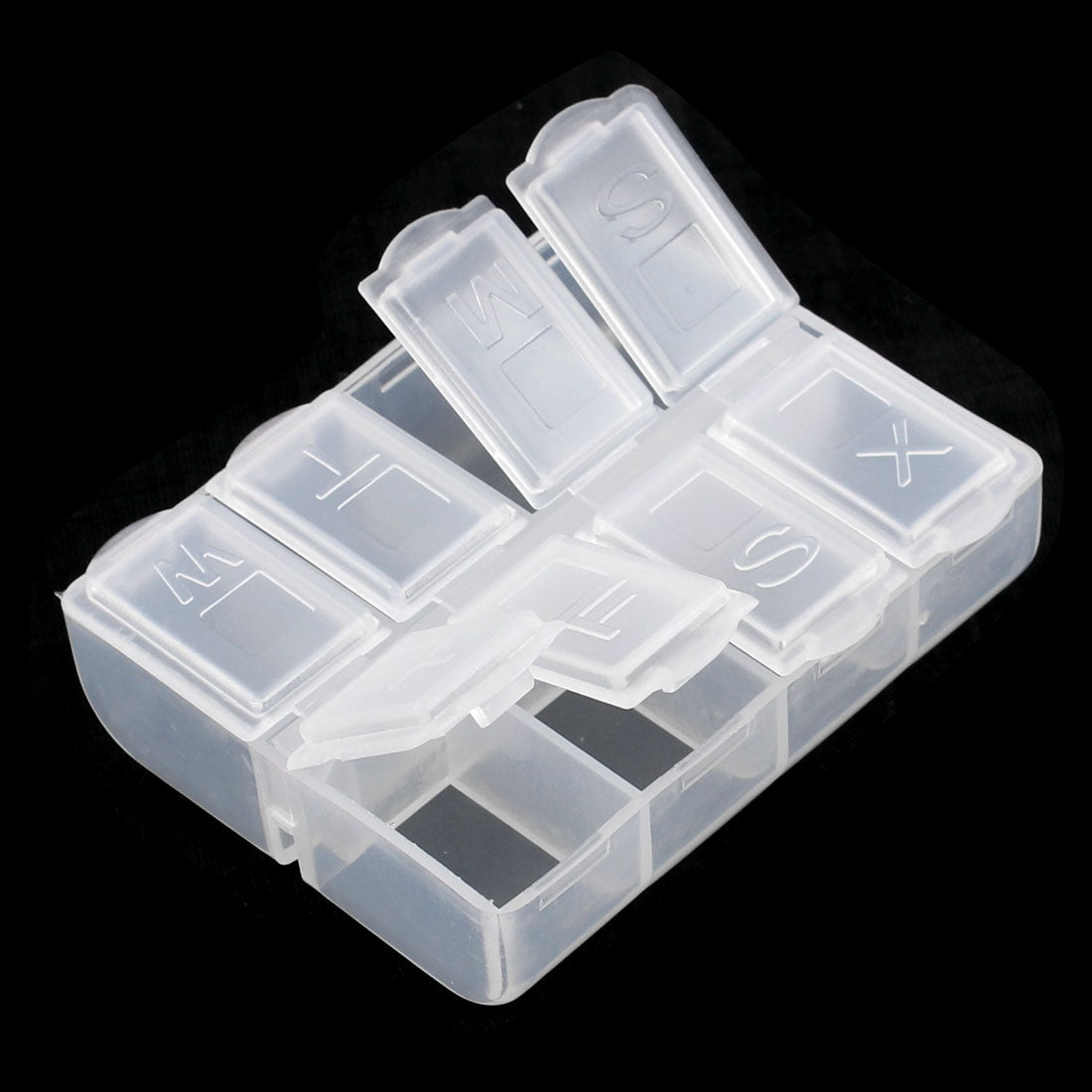 uxcell Uxcell Weekly 8 Compartments Pill Box Tablet Holder Case Organizer Container Clear