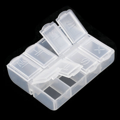 Harfington Uxcell Weekly 8 Compartments Pill Box Tablet Holder Case Organizer Container Clear