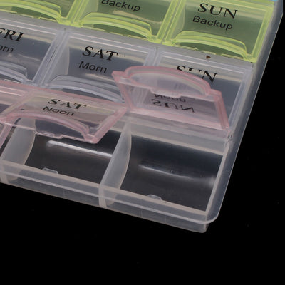 Harfington Uxcell 28 Compartment 7 Day Pill Box  Holder Dispenser Organizer Storage Case