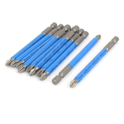Harfington Uxcell 10 Pcs 1/4" Hex Shank S2 Steel Magnetic 6mm PH2 Phillips Screwdriver Bits 90mm