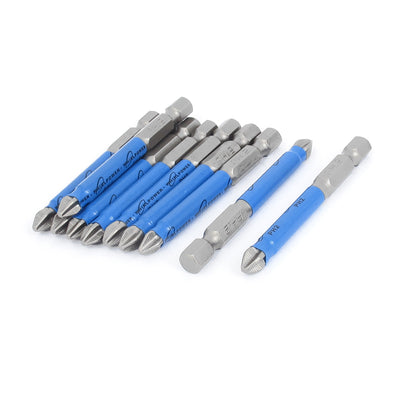 uxcell Uxcell 10 Pcs S2 Steel Anti-Slip Magnetic PH2 Phillips Tip Screwdriver Bits 65mm Long with Non-slip Plastic Sleeve