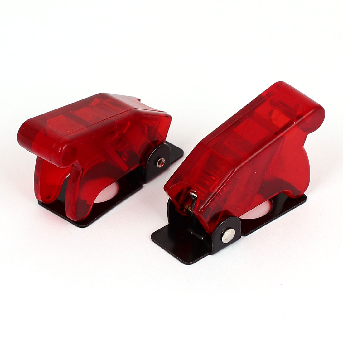 uxcell Uxcell 2pcs Red Plastic Spring Loaded Flip Safety Cover Protection Cap Guard for 12mm Toggle Switch