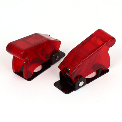 Harfington Uxcell 2pcs Red Plastic Spring Loaded Flip Safety Cover Protection Cap Guard for 12mm Toggle Switch