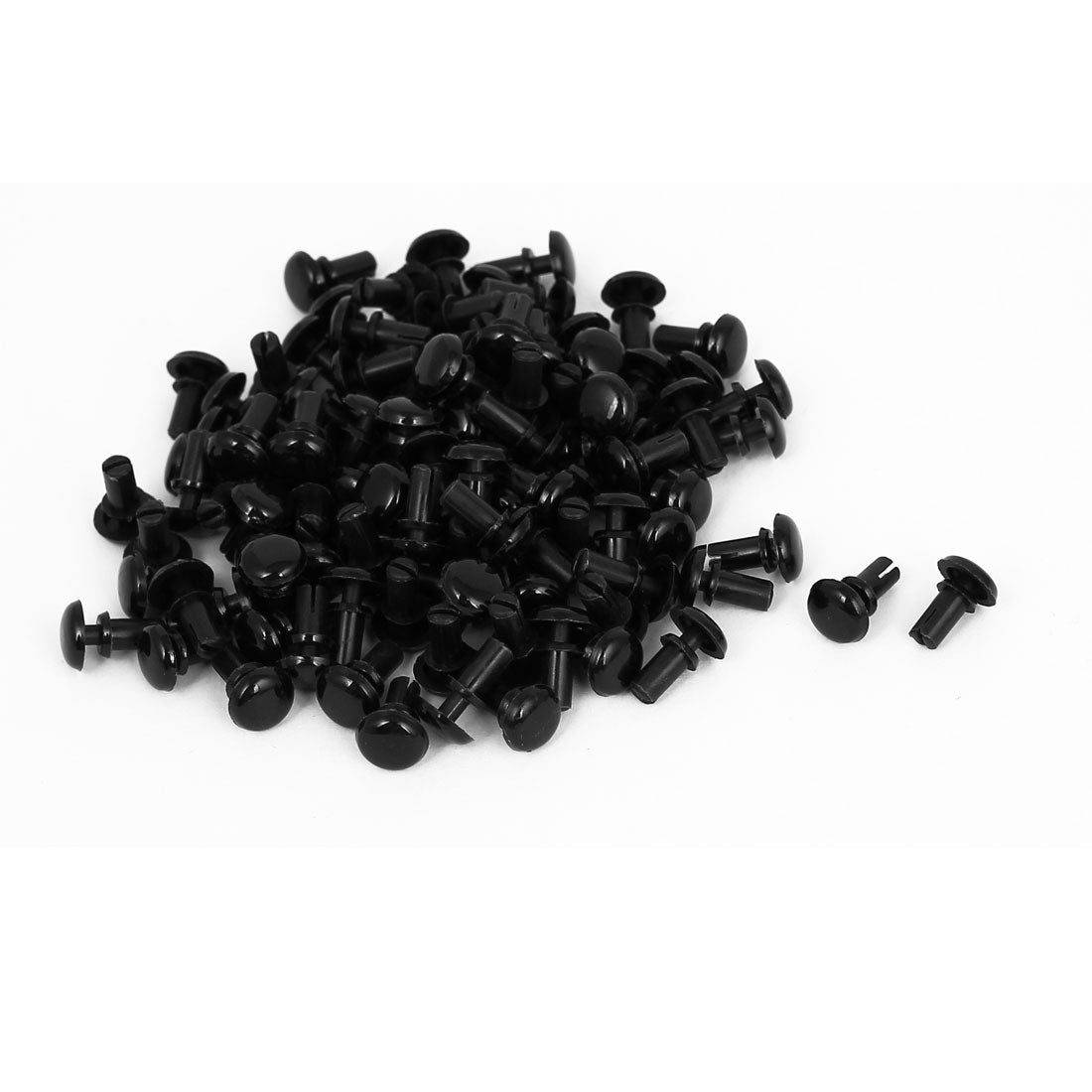 uxcell Uxcell 100Pcs Nylon Push Clips Rivet Fastener Black for 3-4mm Thickness Panel