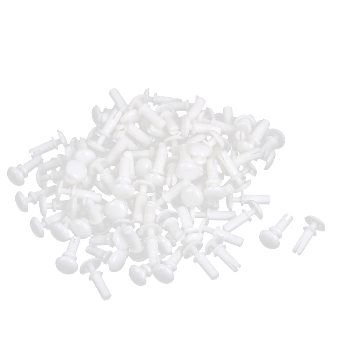 uxcell Uxcell 100Pcs Nylon Push Clips Rivet Fastener White for 5.0-6.0mm Thickness Panel